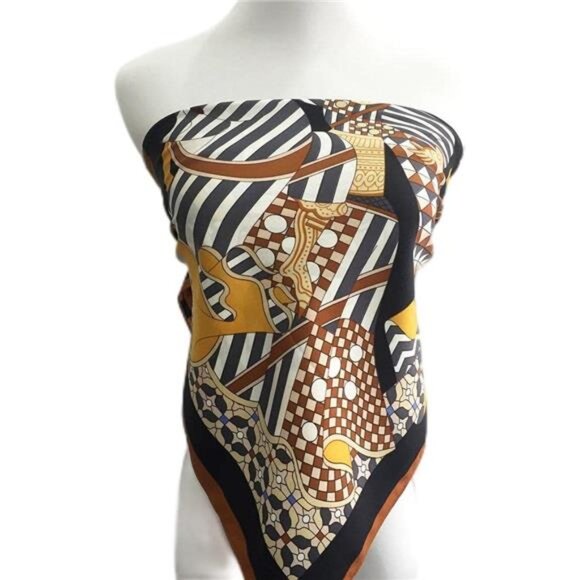 Silk Like Head Scarf for Women - Satin Large Hair Scarves - 35" Square - Picture 4 of 7